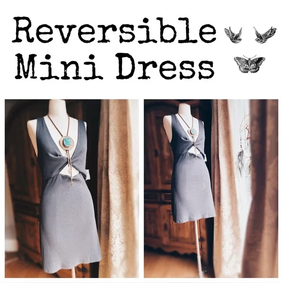 Aerie Reversible Ribbed Mini Dress | Charcoal
Size: XL NWT - Picture 2 of 8